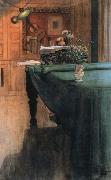 Carl Larsson, brita at the piano